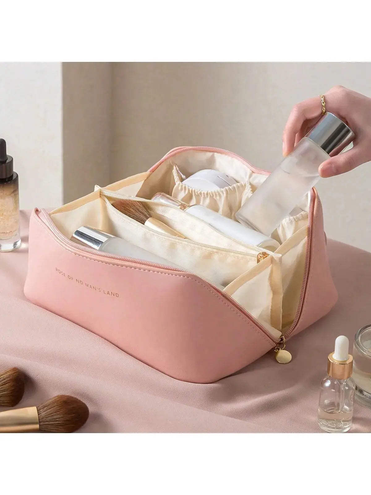 Women's PU Leather Waterproof Travel Makeup Bag PrettyBloom