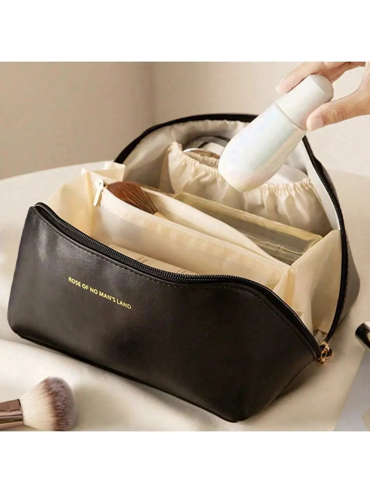 Women's PU Leather Waterproof Travel Makeup Bag PrettyBloom